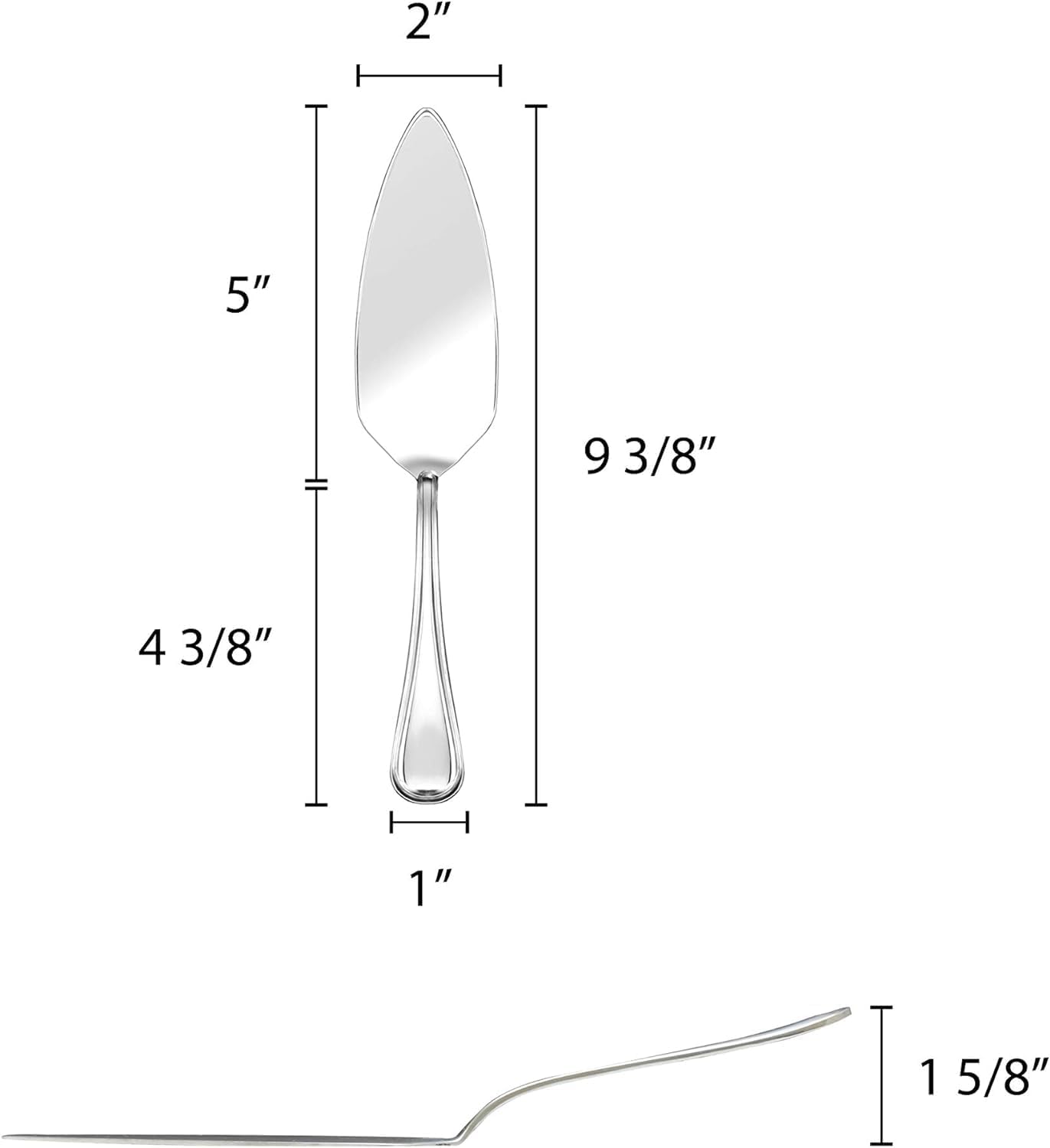 8 1/2” Luxor Pastry Server Stainless Steel Set of 2- Cake Cutter Pie Cutter Serving Utensils Stainless Steel Flatware Cutlery Kitchen Tableware Set for Home and Restaurant