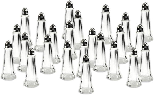 Tower Salt Pepper Shakers with Glass Body Stainless Steel Top - Salt Shaker Salt Pepper Shakers Glass Spice Jars Accessories for Wedding Party Restaurant Home Kitchen