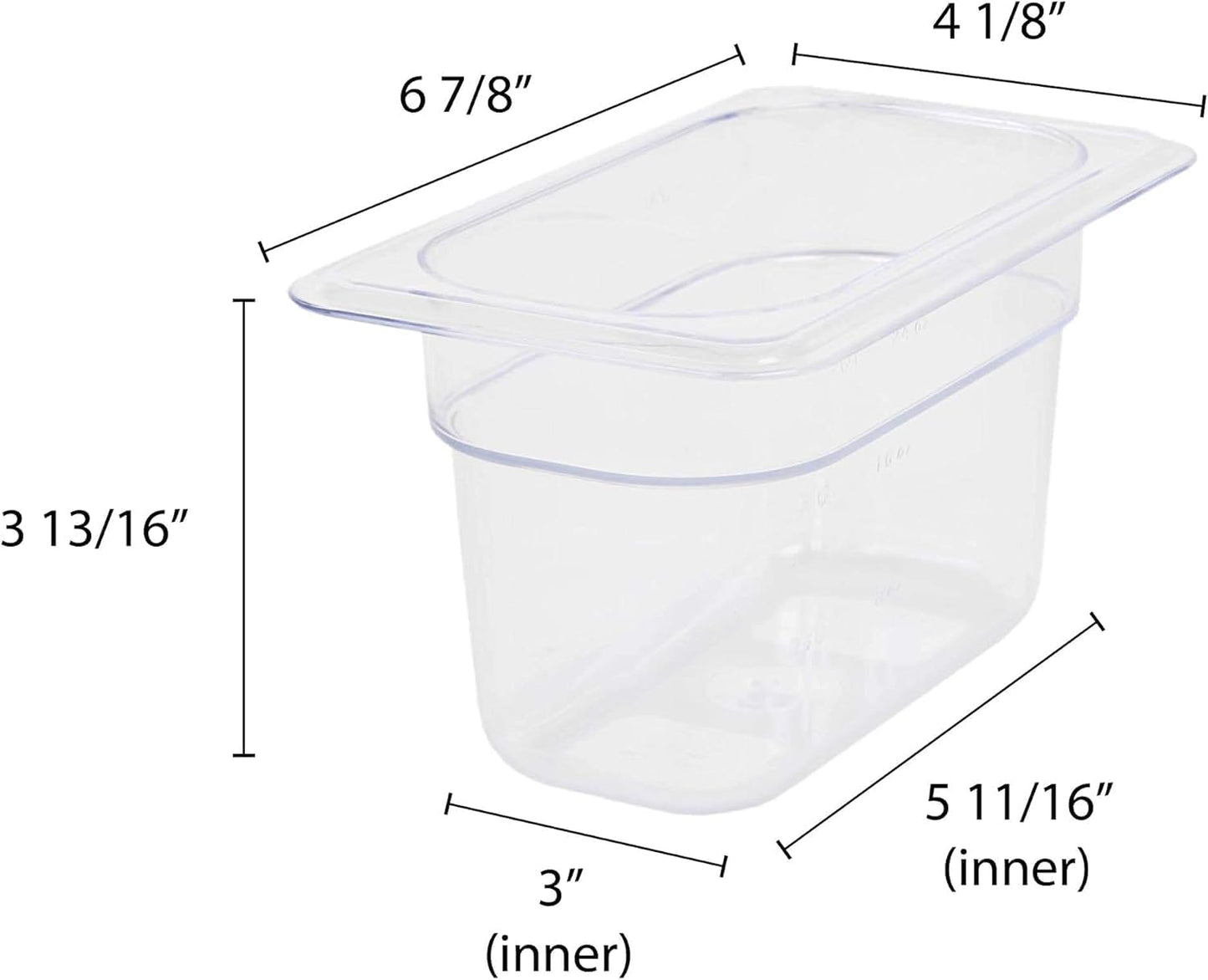 Deep Polycarbonate Food Pan - Food Storage Containers Plastic Food Pan Restaurant Commercial Hotel Pans for Food Prep Fruits Vegetables Beans Corns