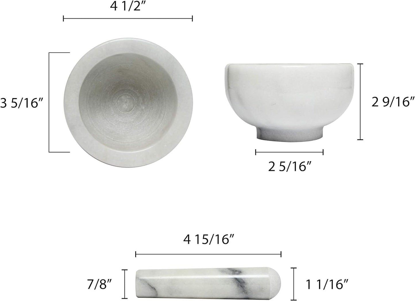 Marble Mortar and Pestle Set- Spice Grinder Herb Crusher Easily Grind Grains herb Spices Grinder for Spices Seasonings Salsa Pastes Pestos and Guacamole