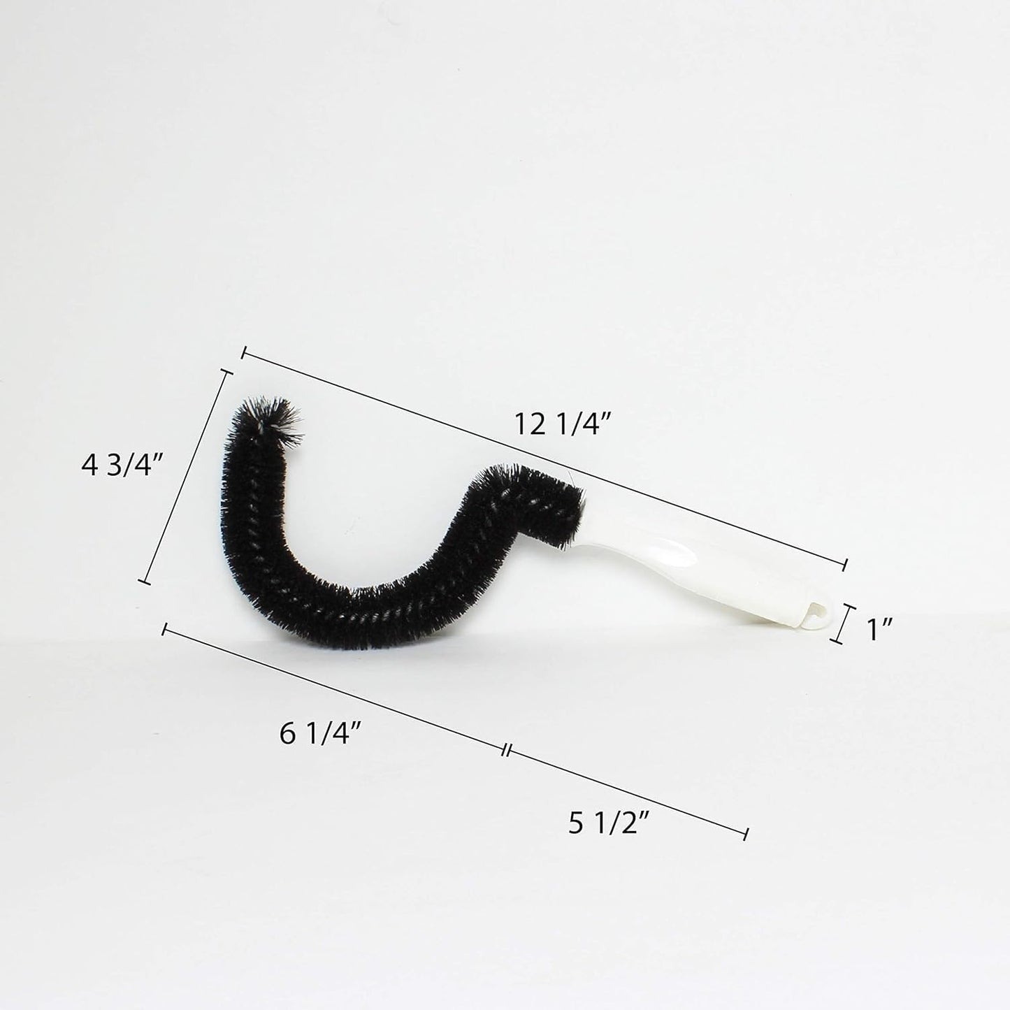 Coffee Decanter Cleaning Brush with Curved Head and Plastic Handle-Nylon Brush Household Tools Flexible Scourer for Decanters Goblets Glasses Cups