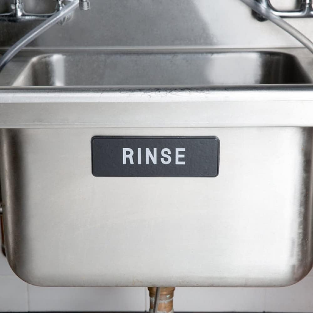 9" x 3" Rinse Sign with Easy Peel Self-Adhesive White on Black Color Set of 2- Door Sign Waterproof Self Adhesive Store Signs Indoor/Outdoor Warning Marker Home Business Use