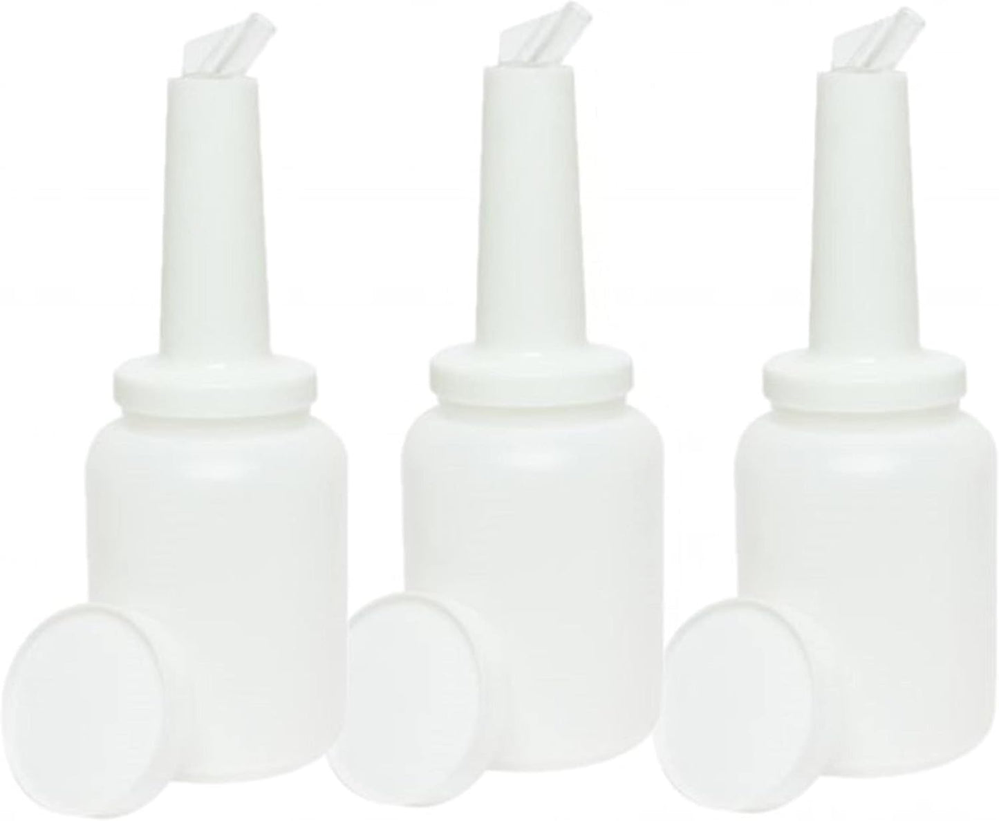 Pour and Store Fruit Juice and Liquor Pour Bottles Set of 3- Juice Pouring Bottle Containers Bar Pour Bottles Plastic Juice Pour Bottles Plastic Barware for Bars & Event