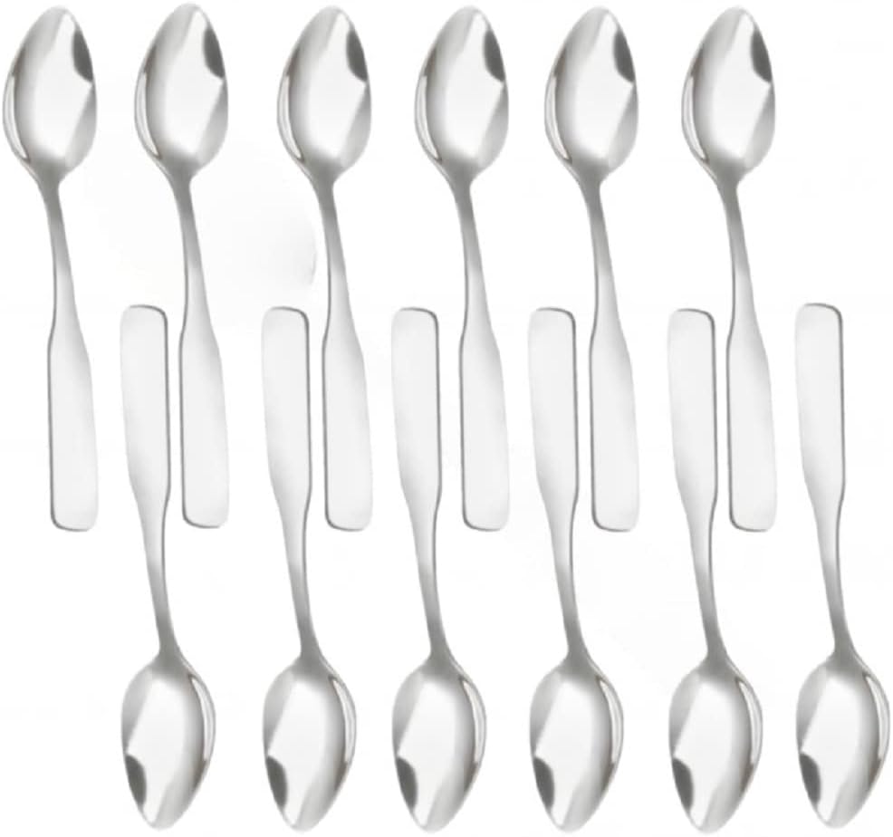 Esquire Stainless Steel Set of 12- Stainless Steel Silverware Flatware Cutlery Kitchen Tableware Set for Home and Restaurant for Soup Spoons Round Spoons