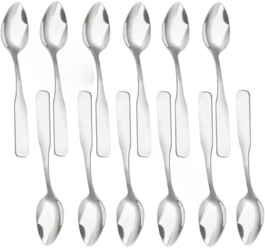 Esquire Stainless Steel Set of 12- Stainless Steel Silverware Flatware Cutlery Kitchen Tableware Set for Home and Restaurant for Soup Spoons Round Spoons