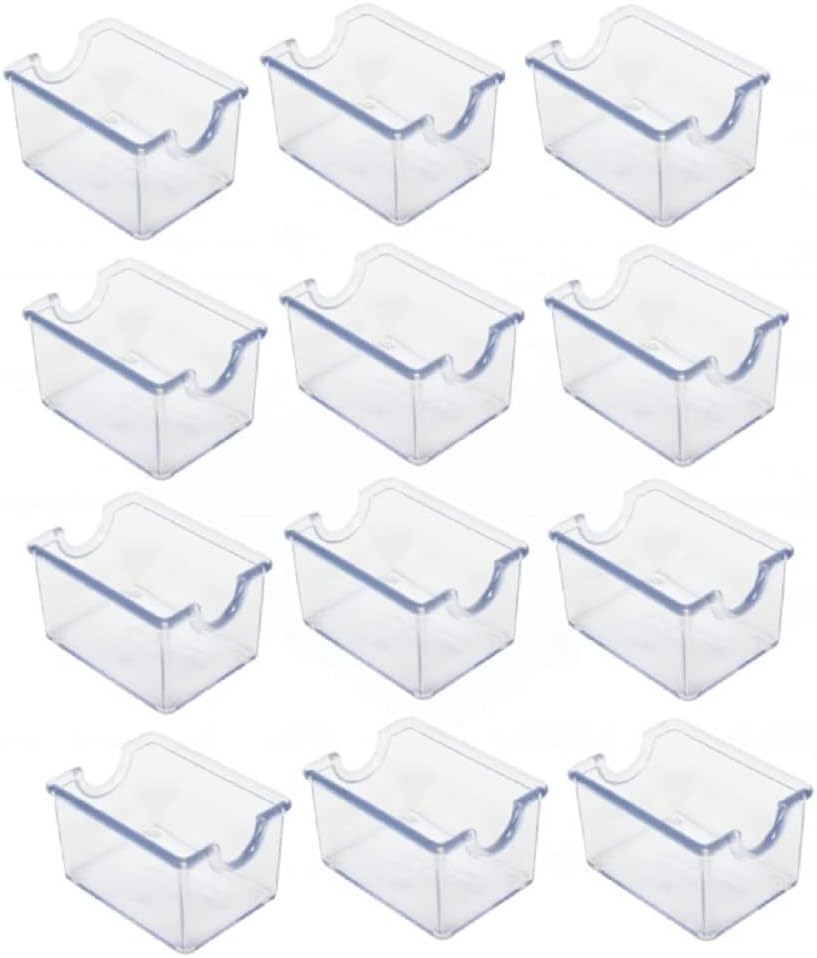 Set of 12 Sugar Packet Holder Plastic - Sugar Caddy Holder for Sweetener Packets Organizer Caddy for Coffee Bar Tea Bag Organizer for Table Restaurant Hotel
