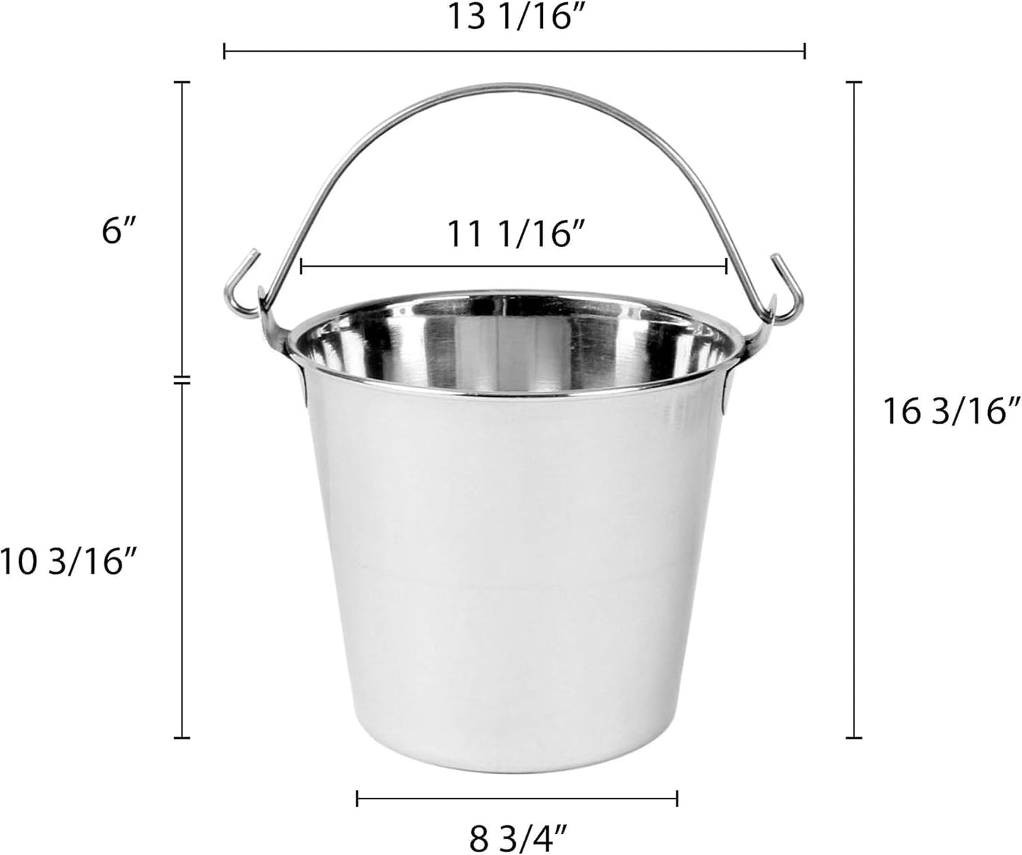 Stainless Steel Pail Balti- Food Buffet Server for Fruit Vegetable Appetizer Fries Entrees Party Snack Buffet Chips Indian Dishes Serve ware for Vegetable and Curries