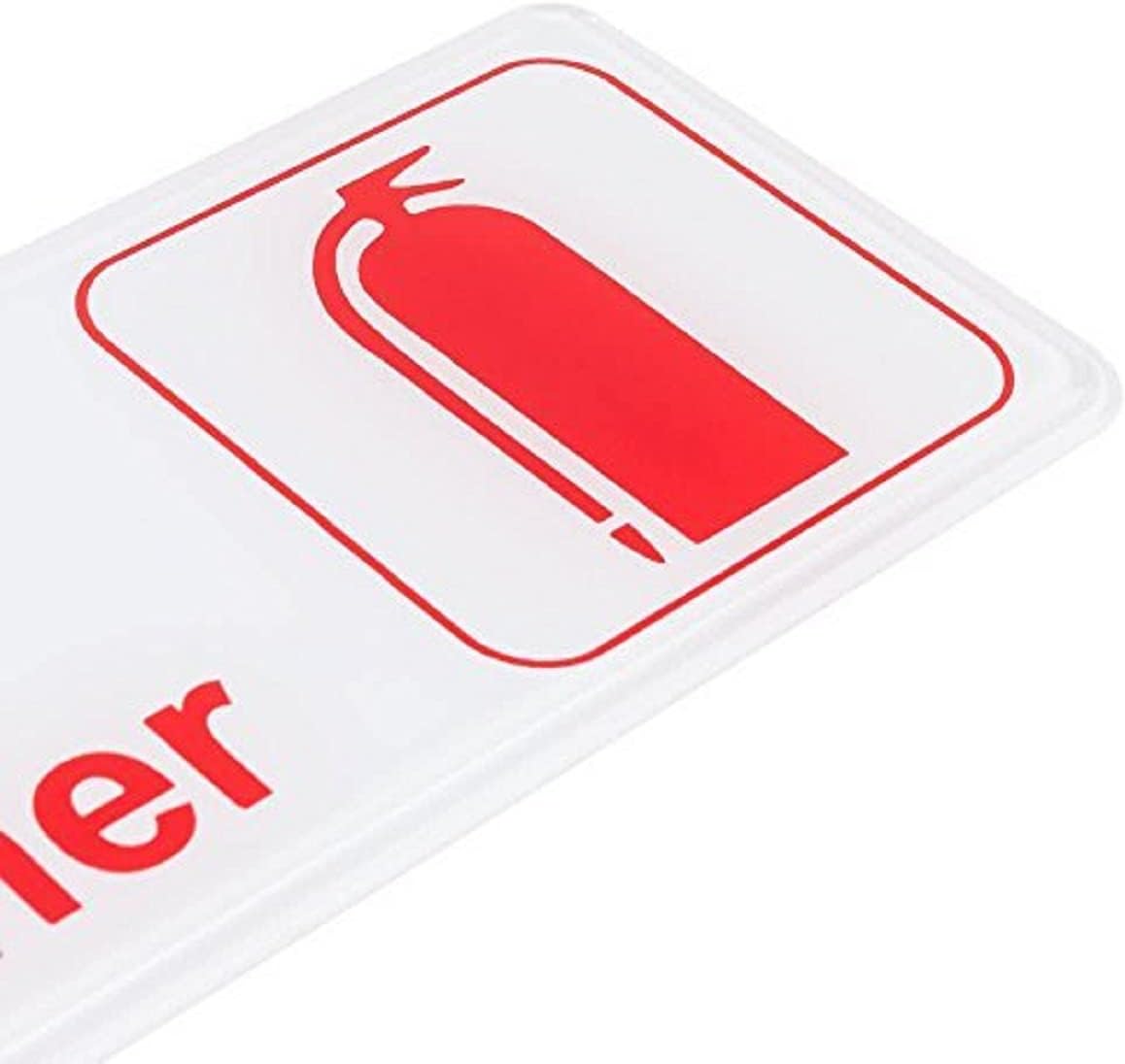 9" x 3" Fire Extinguisher Sign with Easy Peel Self-Adhesive Red on White Color Set of 2- Door Sign Waterproof Self Adhesive Store Signs Indoor/Outdoor Warning Marker Home Business Use