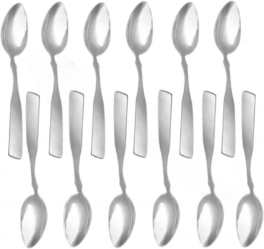 Salem Stainless Steel Set of 12- Stainless Steel Flatware Silverware Cutlery Kitchen Tableware Set for Home and Restaurant for Soup Spoons Round Spoons