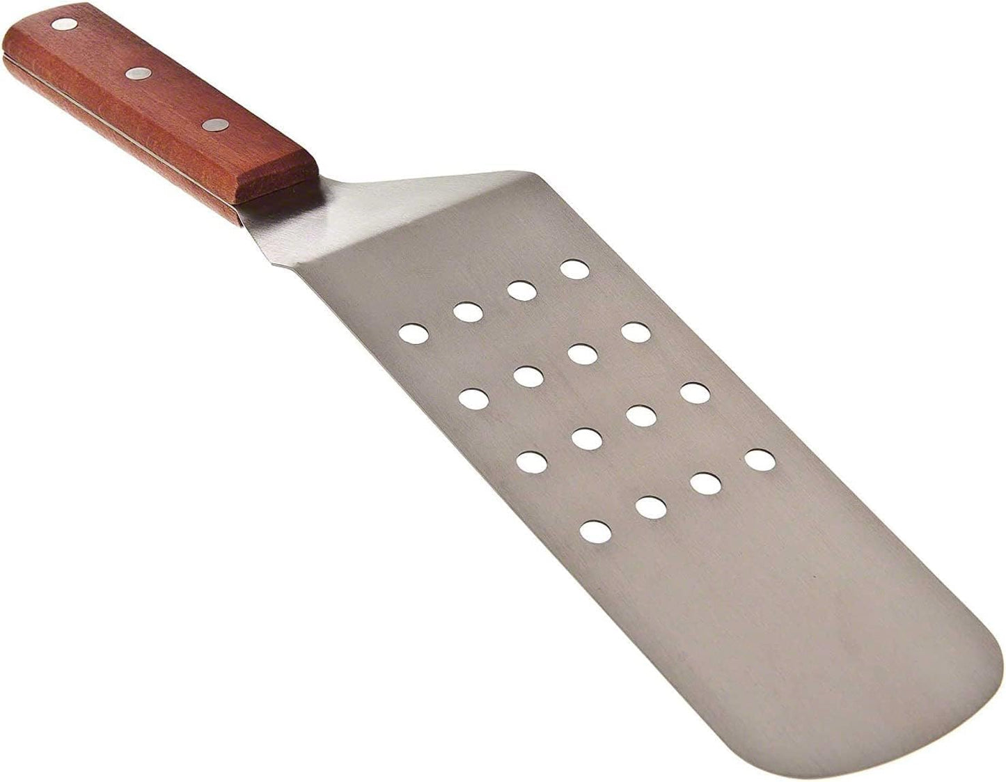 4 Piece Combo 14.5" Grill Turner BBQ Stainless Steel Spatulas- (2) Perforated Turner and (2) Solid Turner- Griddle Scraper Pancake Flipper Hamburger Turner Outdoor Barbecue Turners