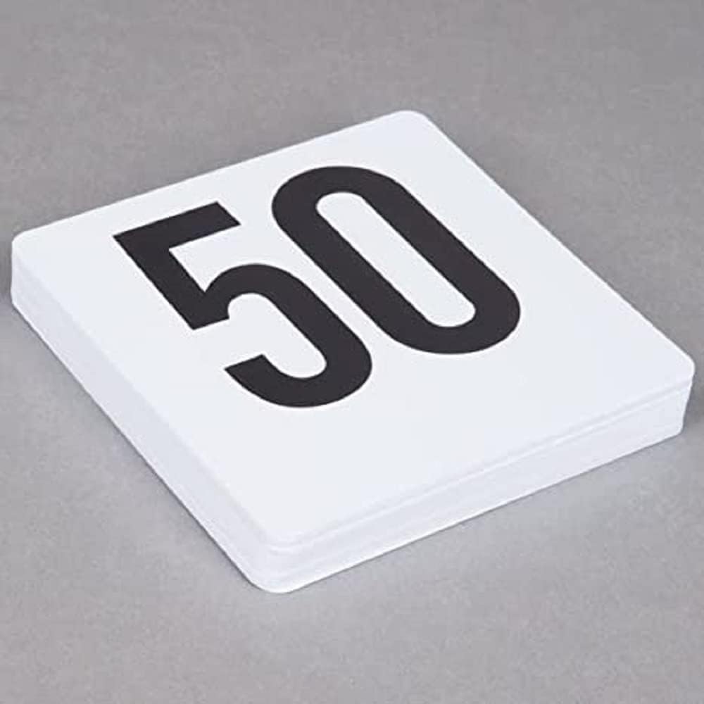 Plastic Table Numbers 4" x 4" Black on White Color Double Sided- Plastic Restaurant Wedding Table Number Cards Signs for Party Banquets Wedding Reception and Restaurants