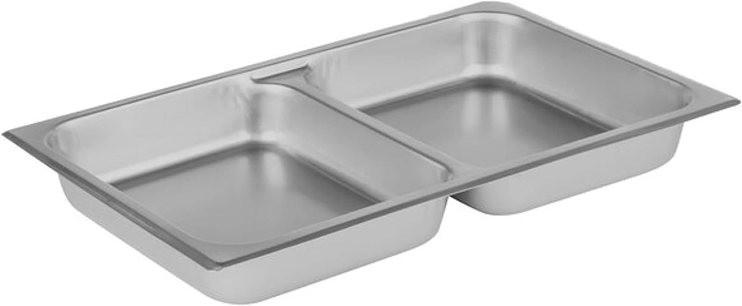 Full Size 2-1/2" Deep Stainless Steel Anti-Jamming Divided Steam Pan 24 Gauge- Chafing Steam Table Pans Catering Food Storage Metal Pan Hotel Pan for Restaurant Events Catering Use