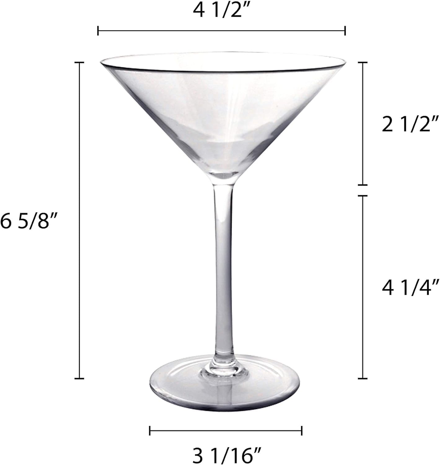8 oz Martini Glass Polycarbonate Clear Color- Stemware Beverage Plastic Drinking for Bar Martini Cosmopolitan Manhattan Gimlet Pisco Sour Reusable Party Cup Drinkware