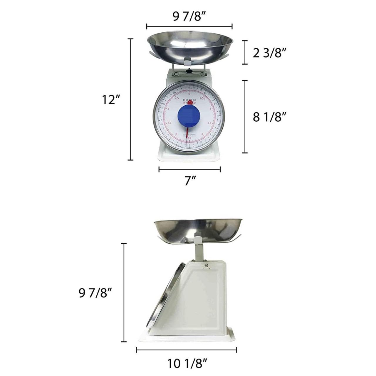 Mechanical Kitchen Bowl Platform Weighing Food Scale- Heavy Duty Portion Control Mechanical Kitchen and Food Scale Industrial Dial Scale for Kitchens and Restaurants