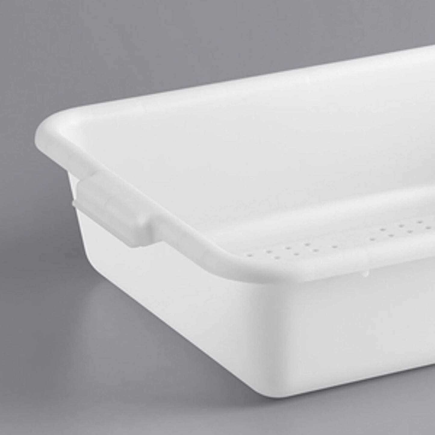 20-1/2" x 15-1/2" x 5" Utility Kitchen Perforated Bus Box/Tub/Bin with Handles - Heavy Duty Plastic Restaurant Tub/Dish Washing Box Wash Basin Tub for Kitchen Restaurants