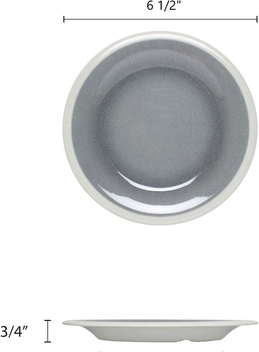 Graham Round Dinner Plates Wide Rim Melamine Set of 12- Dishwasher Safe Break-Resistant Reusable Plates Kitchen Plates Dinnerware Dishes for Home Kitchen Restaurants