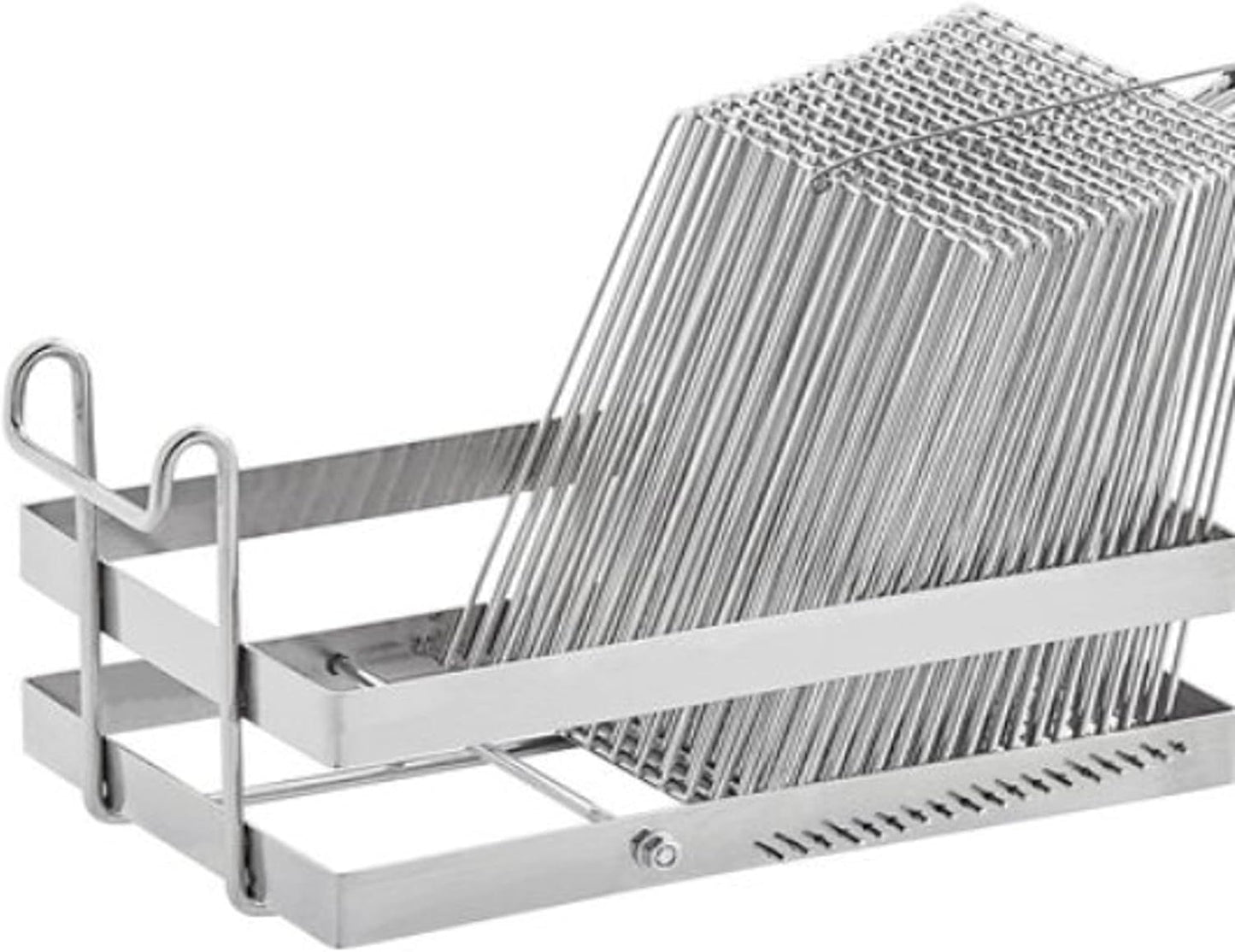 18 Slots Heavy Duty Tostada Shell Basket Nickel Plated 19-3/8" x 6-1/4" x 7-5/8" - Deep Fryer Tostada Holder Basket Heavy-Duty Tostada Fry Basket Taco Deep Fryer Taco Holder