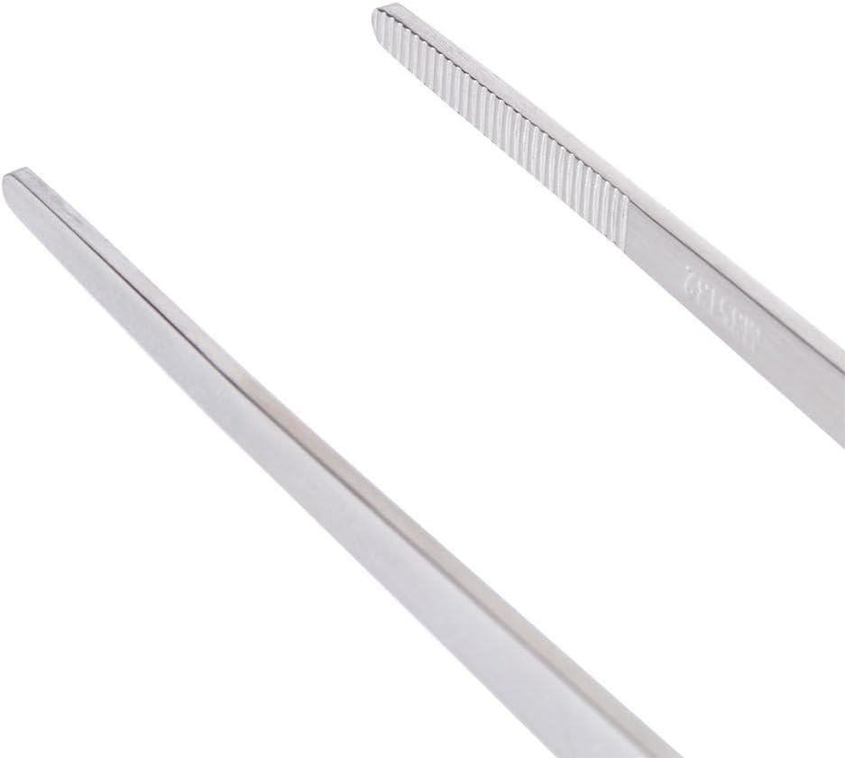 12” Stainless Steel Plum Tongs Set of 2 - Professional Kitchen Long Tweezers for Cooking Repairing Seafood and BBQ for Home and Restaurants