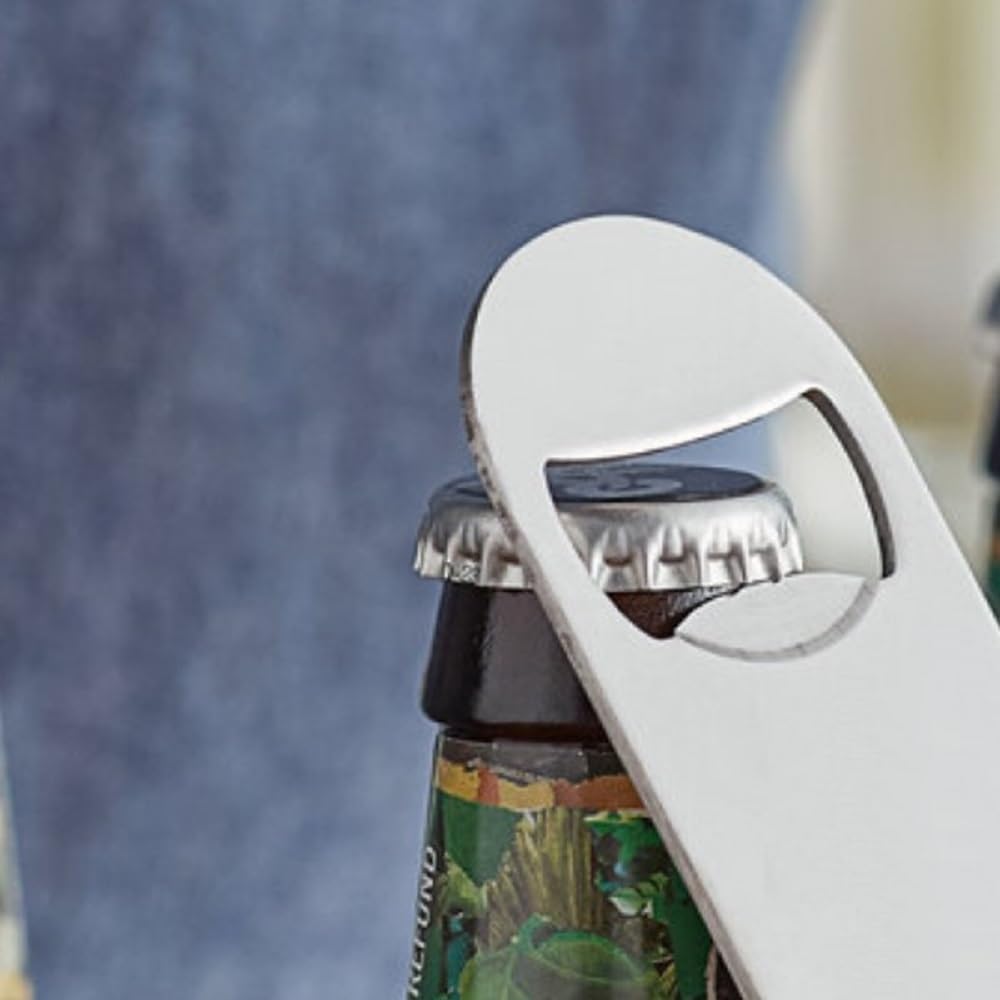 7" x 2" Heavy Duty Flat Bottle Opener Stainless Steel Set of 2 - Beer Openers Beverage Bottle Opener Beer Bottle Opener Pop Can Soda Can Opener for Kitchen Bar or Restaurant