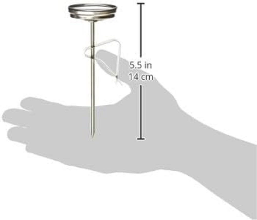 Stainless Steel 5 1/2" Candy Deep Fry Probe Thermometer with Pot Clip, 100°F to 400°F - Deep Frying Thermometer for Candy Maple Syrup Cheese Sugar