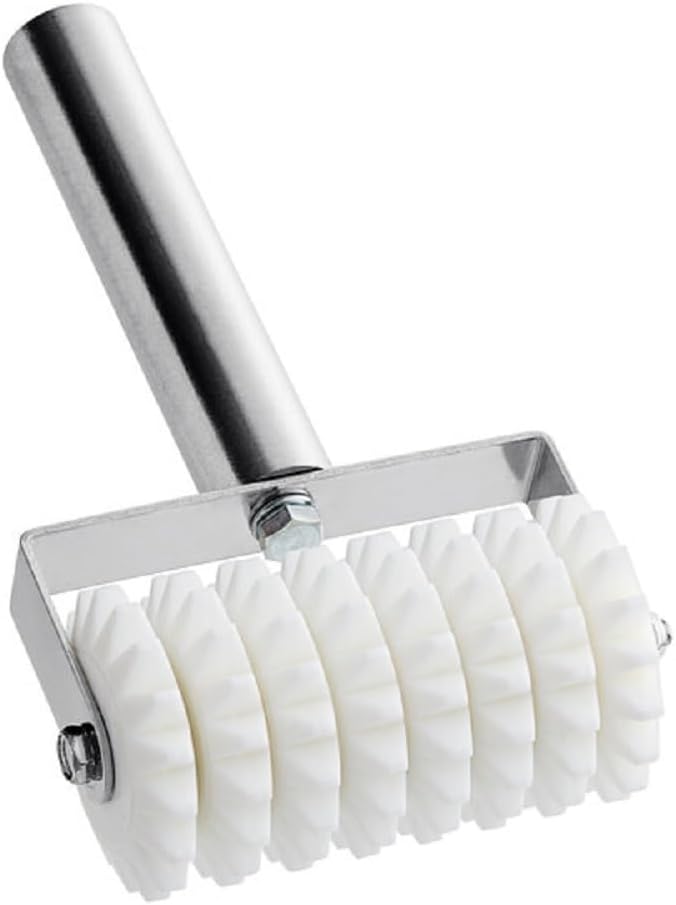 Pizza Dough Roller Docker 8 Wheels Stainless Steel Handle with Plastic barrel 8" x 4-7/8" - Pastry Dough Docker Pizza Dough Docker for Crackers Homemade Bread Pie Cake Pizza Dough Roller
