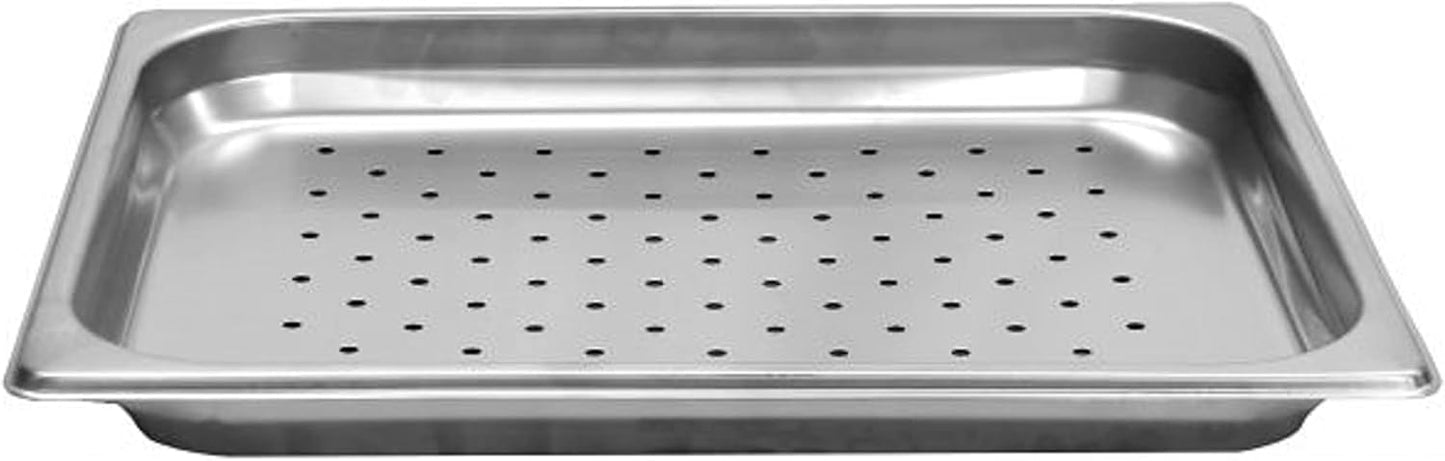 Deep Perforated Stainless Steel Anti-Jamming Steam Pan 24 Gauge - Chafing Steam Food Pan for Restaurant, Family Events, Personal Catering