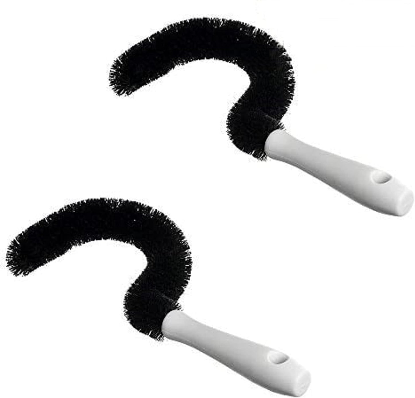 Coffee Decanter Cleaning Brush with Curved Head and Plastic Handle-Nylon Brush Household Tools Flexible Scourer for Decanters Goblets Glasses Cups