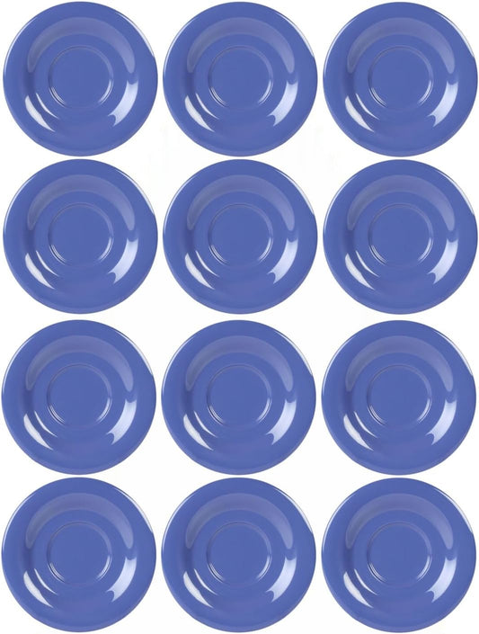 5-1/2” Saucer Melamine Set of 12 for Bouillon Cup/Mug Cup - Dishwasher Safe Break-Resistant Appetizer Dessert Plates Coffee Cup Saucers Drinkware Home Cafe Restaurants