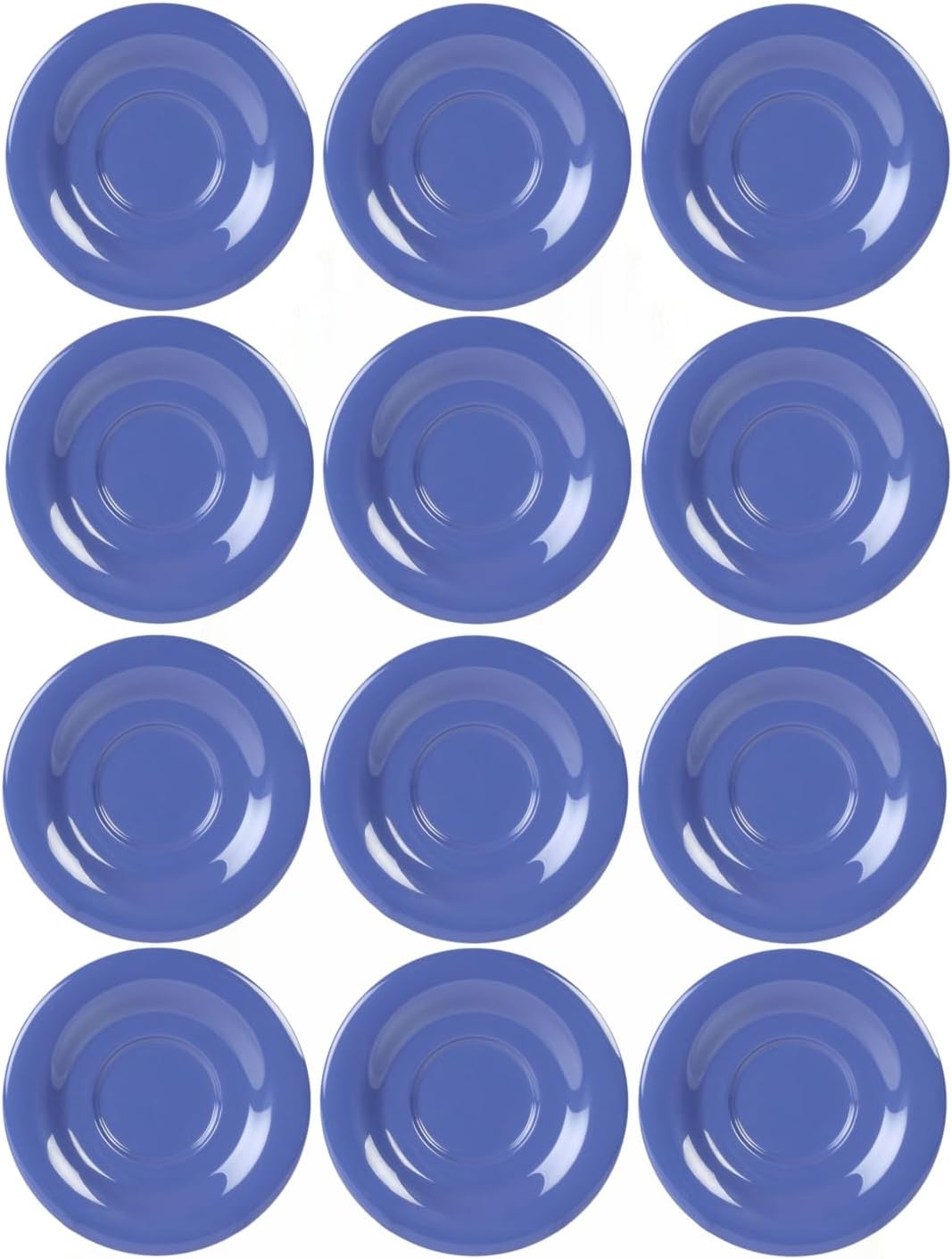 5-1/2” Saucer Melamine Set of 12 for Bouillon Cup/Salad Bowl - Dishwasher Safe Break-Resistant Appetizer Dessert Plates Coffee Cup Saucers Drinkware Home Cafe