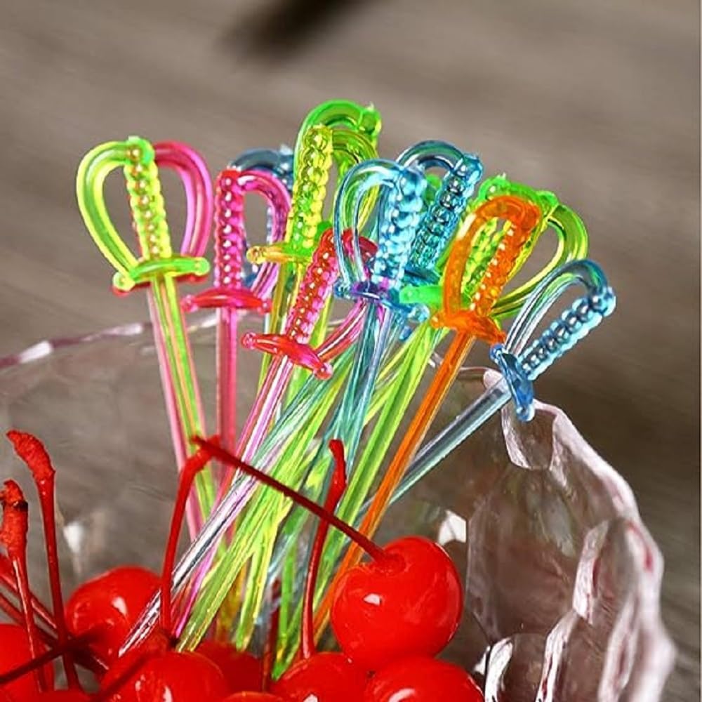 Picks Assorted Color Set of 500- Cocktail Picks Fancy Cocktail Toothpicks for Appetizers Cocktail Skewers Fruit Party Food Picks Appetizers Party Food Fruit Drinks Garnish