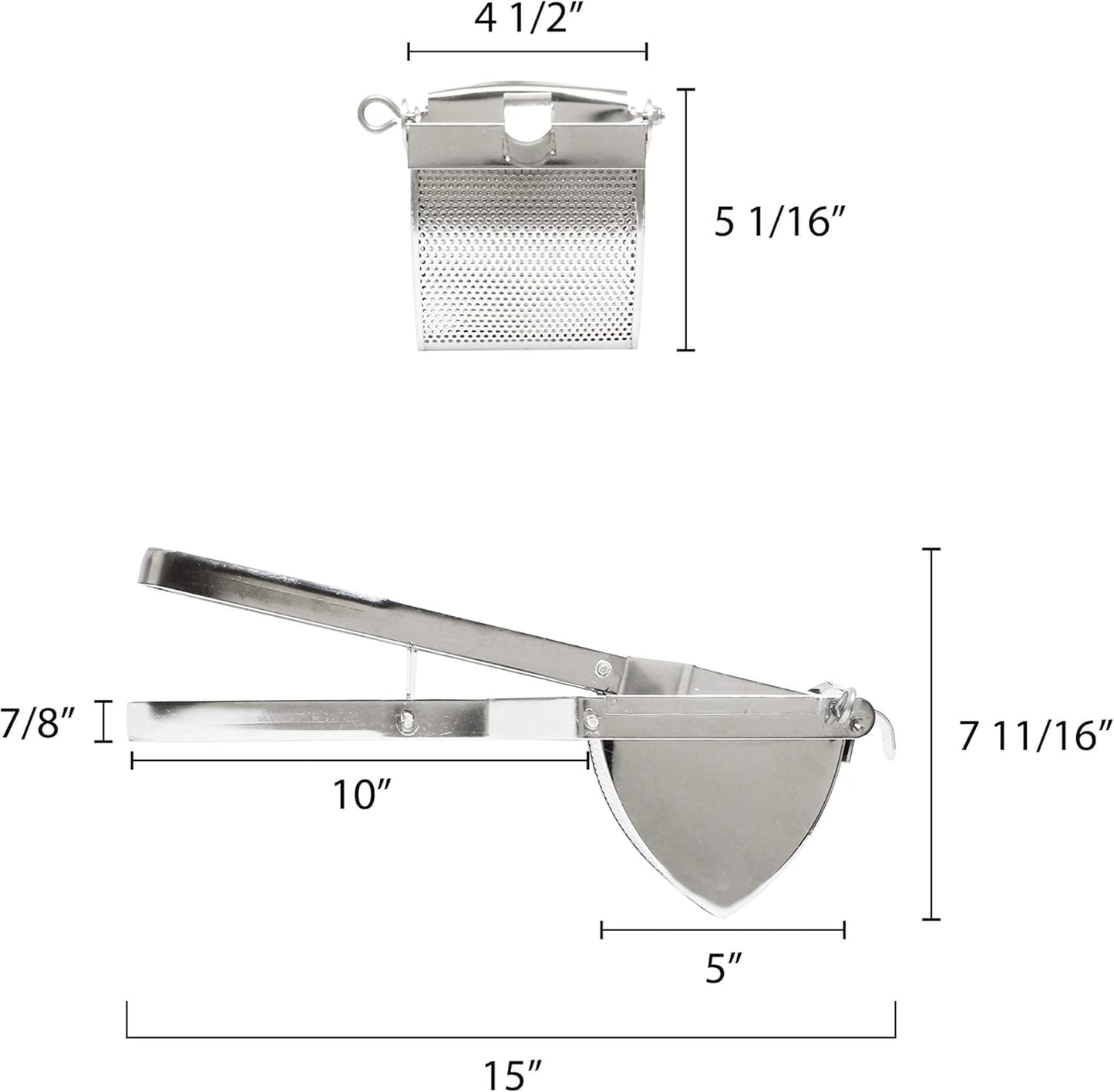 Stainless Steel Potato Ricer - Heavy Duty Stainless Steel Potato Masher and Ricer Kitchen Tool Press and Mash Kitchen Gadget For Perfect Mashed Potatoes