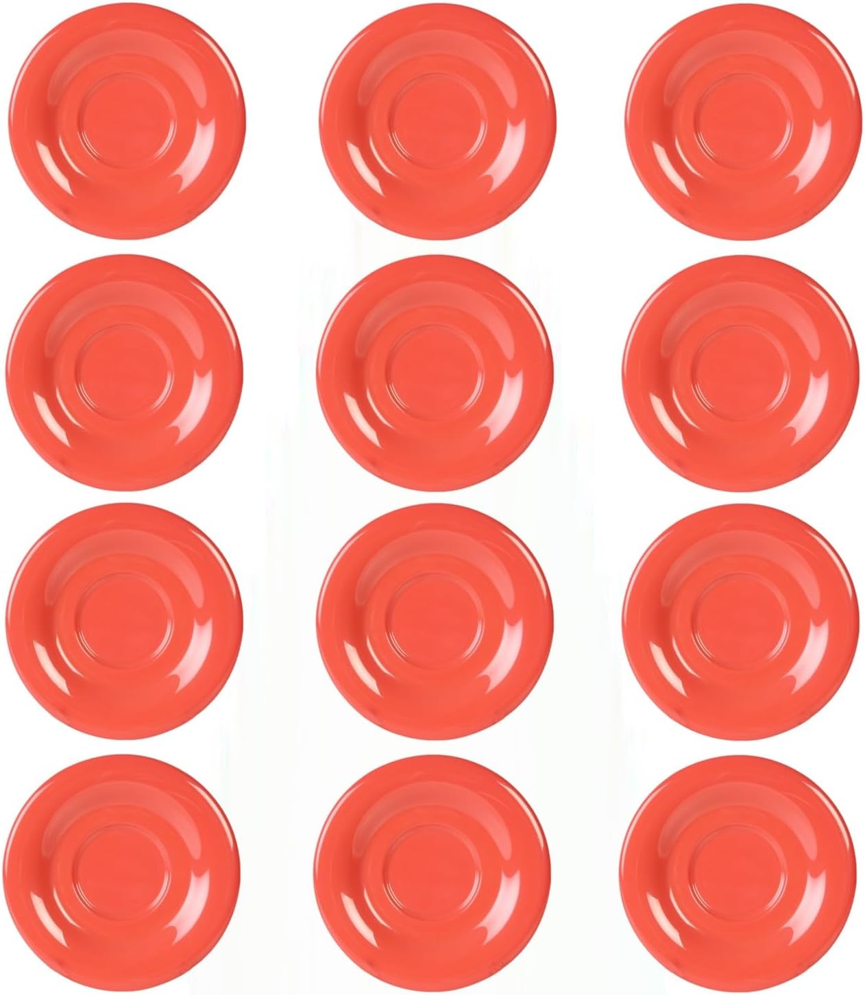 5-1/2” Saucer Melamine Set of 12 for Bouillon Cup/Salad Bowl - Dishwasher Safe Break-Resistant Appetizer Dessert Plates Coffee Cup Saucers Drinkware Home Cafe