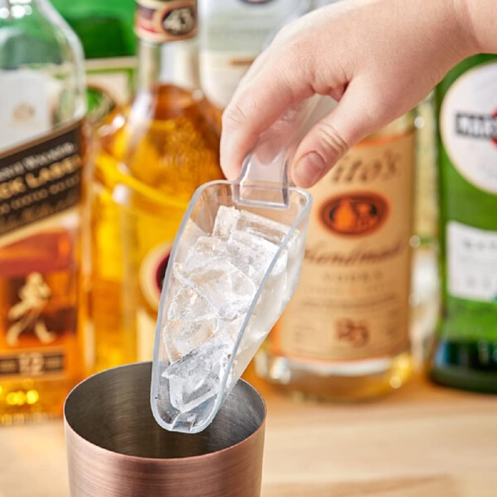 Ice Scoop Clear Polycarbonate-Utility Ice Scooper Dishwasher Safe Kitchen Ice Scooper for Ice Maker Kitchen Scoop for Weddings Bar Ice Bucket Kitchen Popcorn Food Candy Sugar
