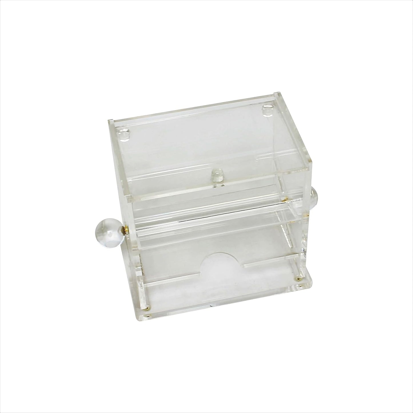 Acrylic Stirrer Dispenser Clear Color 7-5/8" x 4-1/8" x 5-5/8"- Countertop Organizer Coffee Stirrer Dispenser Storage for Plastic and Cocktail Drink Stirrers for Restaurant or Home