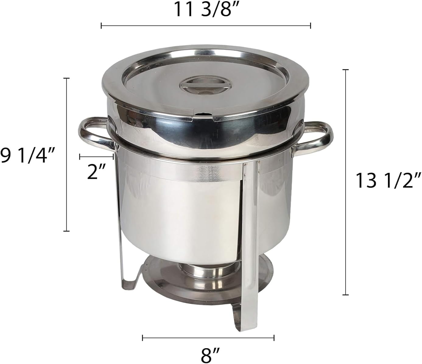 Stainless Steel Marmite Soup Chafing Dish Complete Set- Food Warmer Chafers and Buffet Warmer Set Soup Chafer Soup Warmer for Catering Event Party Holiday Buffet Weddings Catering