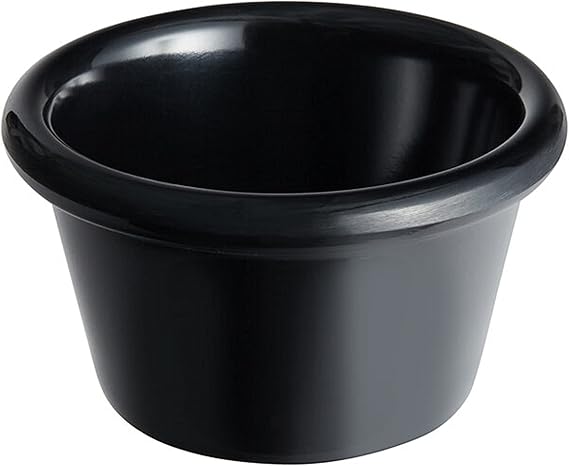 2 Smooth Ramekin. Black Melamine - Plastic Ramekin DippinSet of 1g Sauce Cup Portion Dipping Sauce Cups Individual Condiment cups For Catering Kitchen Restaurant