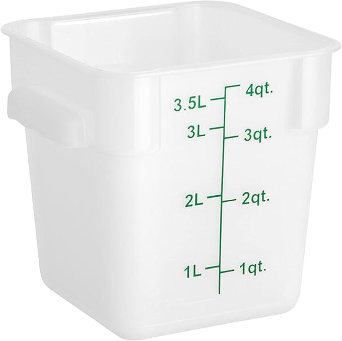 Polycarbonate Square Food Storage Container - Commercial Food Storage Containers Meal Prep Containers Reusable Food Containers for Pantry Kitchen Storage Organization