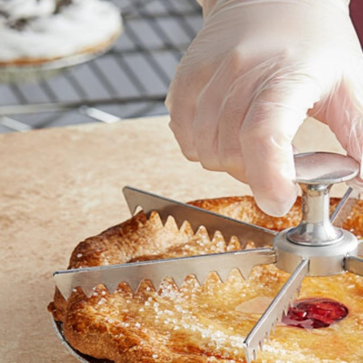 Cut Aluminum Pie and Cake Marker- Guideline and Portion Divider Commercial Grade Pie and Cake Marker Slice Marker Equal Portion for Birthday Anniversary Christmas Gift
