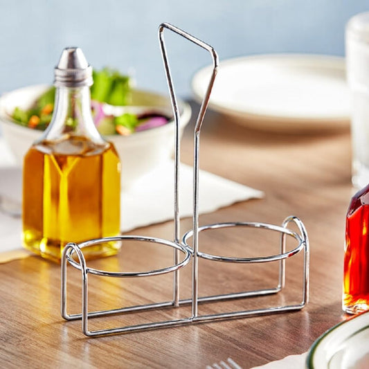 Condiment Jar Holder Iron Plated Hole Size: 3-3/8" Diameter - Condiment Rack Holder Table Caddy Tabletop Seasoning Spice Organizer for Home and Restaurant