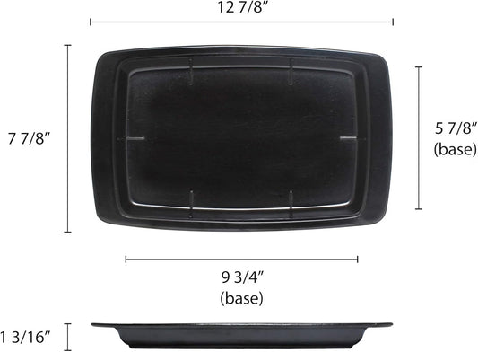 13" x 8" Rectangular Bakelite Underliner fits 11" x 7-1/5" Stainless Steel Sizzling Platter - Rectangular Sizzle Platter Underliner Base Restaurant Home Kitchen