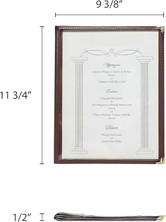 Triple Page Book Fold Restaurant Menu Covers 3 Page 6 View Set of 10- Crystal Clear Menu Covers Sleeve Menu Folder Menu Book Holders for Bar Cafe Restaurant
