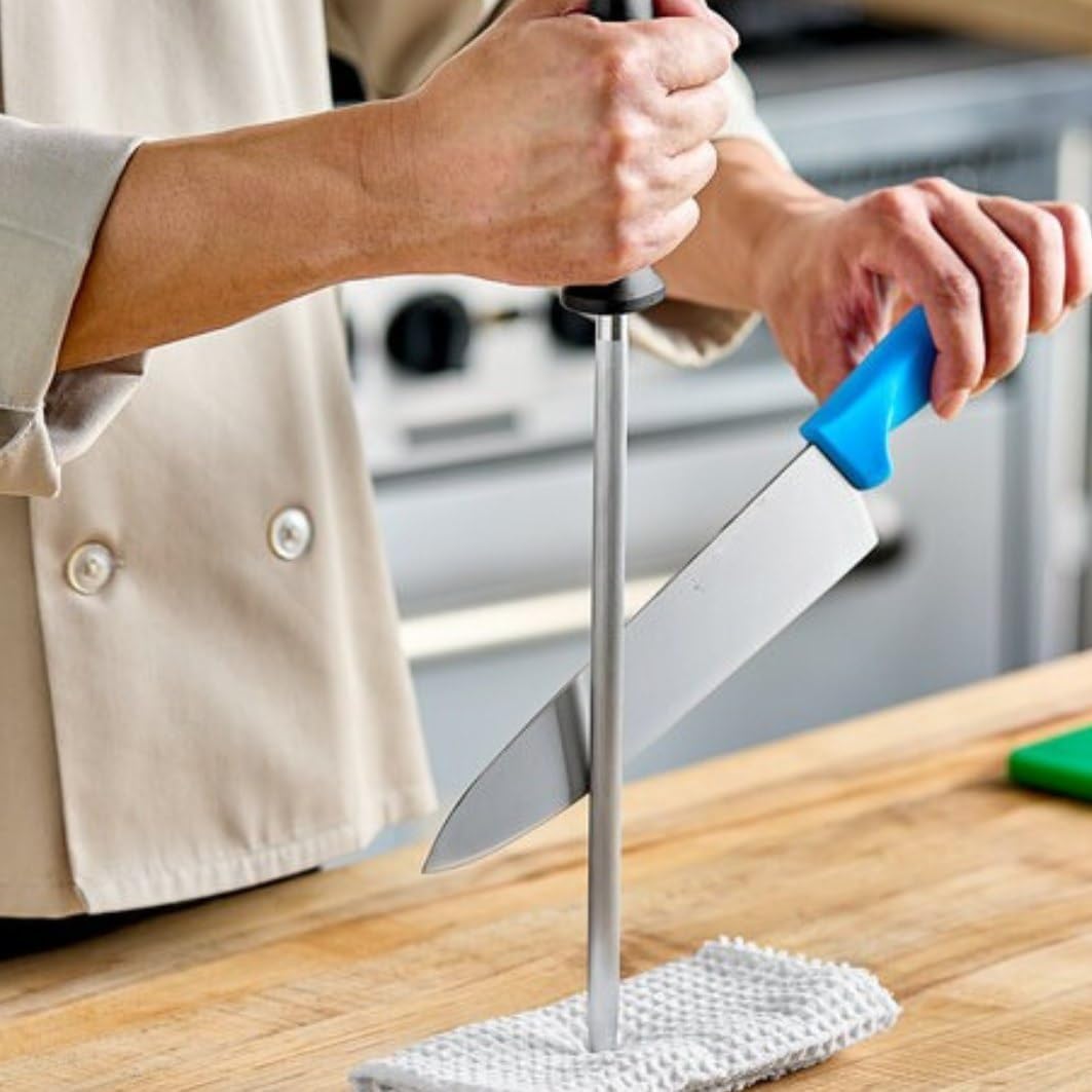 Diamond Steel Sharpener with Black Handle- Knife Sharpener Rod Sharpening Rod Kitchen Knives Sharpener for Home Kitchen Restaurant Hunting