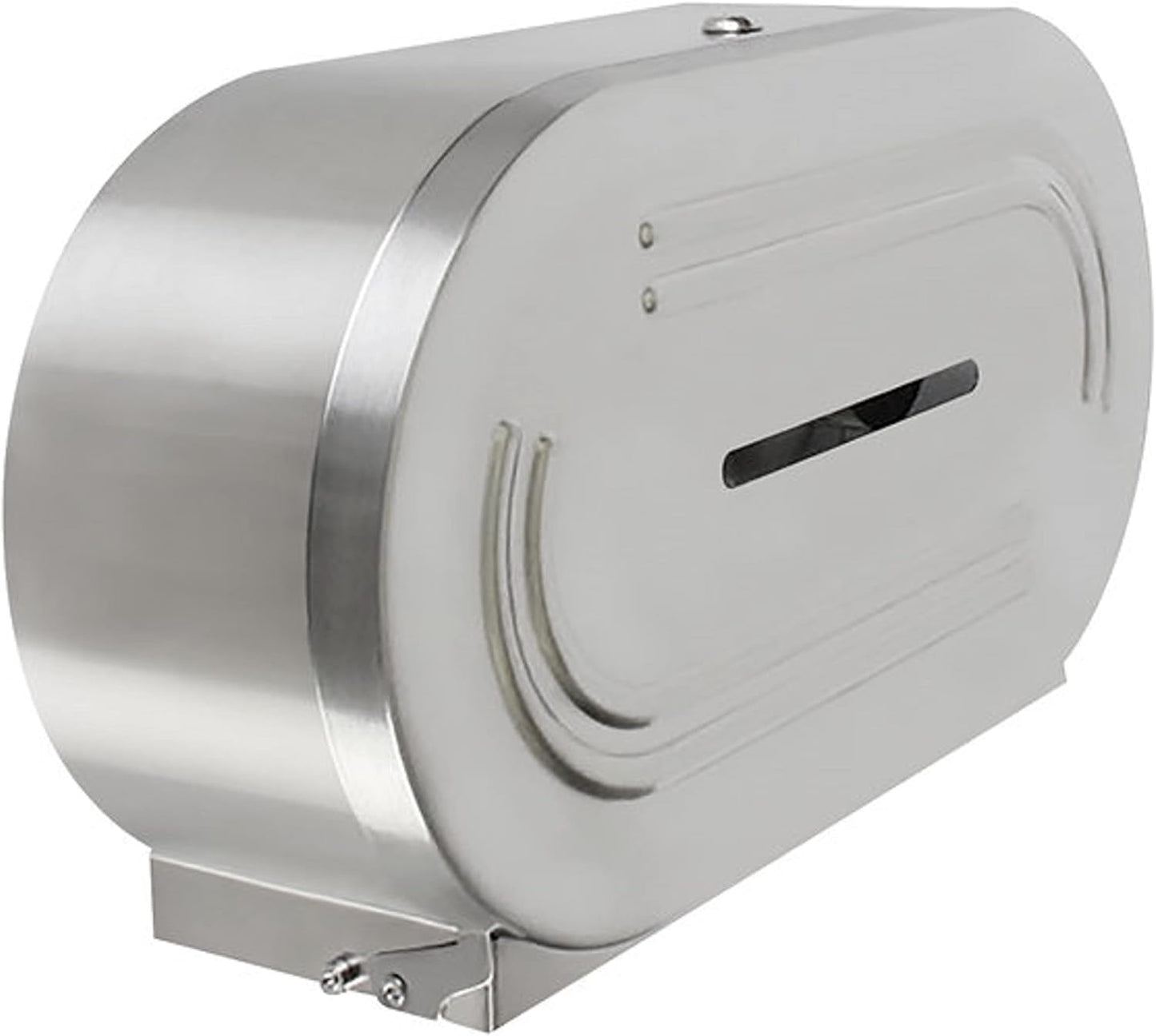 20-1/2" x 12-1/2" x 6" Stainless Steel Twin Jumbo Roll Toilet Tissue Dispenser- Wall Mount Stainless Steel 9 Inch Roll Toilet Paper Holder Bath Tissue Dispenser Lock Key