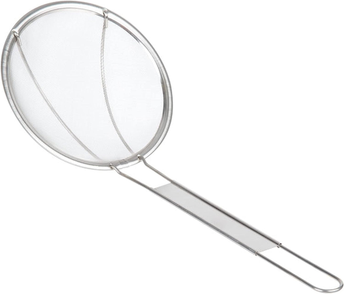 Round Fine Mesh Wire Skimmer Nickel Plated- Kitchen Utensil Food Strainer Skimmer Spoon for Cooking Sieve Sifters Rice Quinoa Pasta Fruits Vegetables etc.