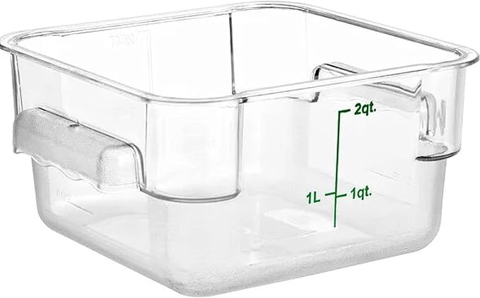 Polycarbonate Square Food Storage Container - Commercial Food Storage Containers Meal Prep Containers Reusable Food Containers for Pantry Kitchen Storage Organization
