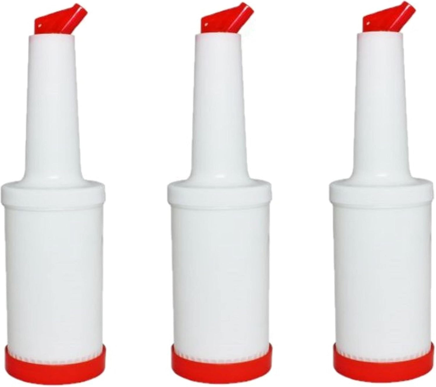 Pour and Store Fruit Juice and Liquor Pour Bottles Set of 3- Juice Pouring Bottle Containers Bar Pour Bottles Plastic Juice Pour Bottles Plastic Barware for Bars & Event
