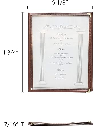 Triple Fold Restaurant Menu Covers 3 Page 6 View Set of 10- Crystal Clear Menu Covers Fits A4 Size Paper Sleeve Menu Folder Menu Book Holders for Bar Cafe Restaurant