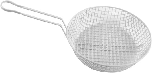 Round Breading Basket Coarse Mesh 3" Deep- Culinary Basket for Dredging Chicken French Chips Onion Rings Chicken Wings Food Prep Basket Serving Strainer Basket for Breadcrum Dishes