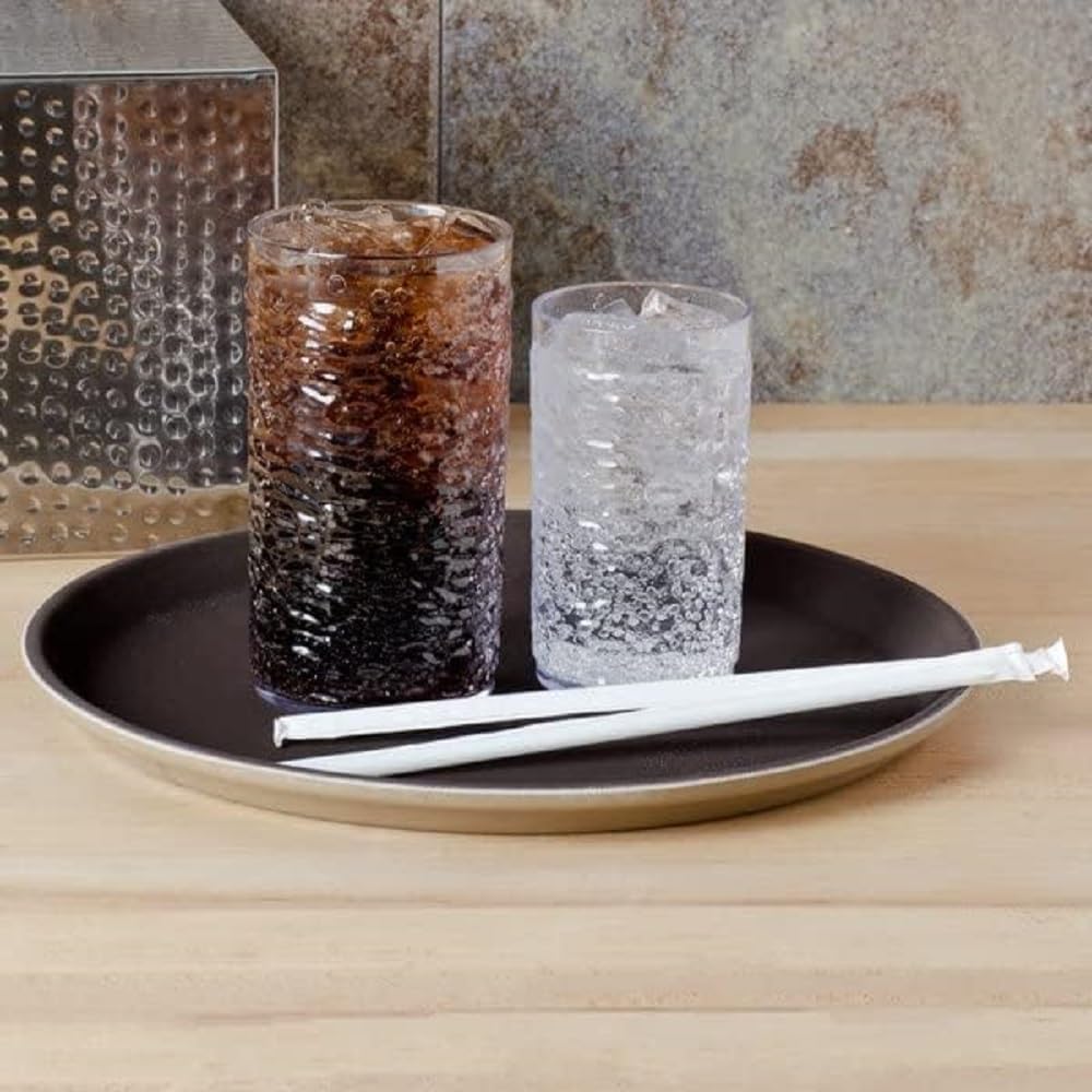Serving Tray Fiberglass Set of 2- Non Slip Surface Service Trays Round Tray Plastic Food Meals Server Tray for Home Kitchen Restaurant Cafeteria Bar Hotel