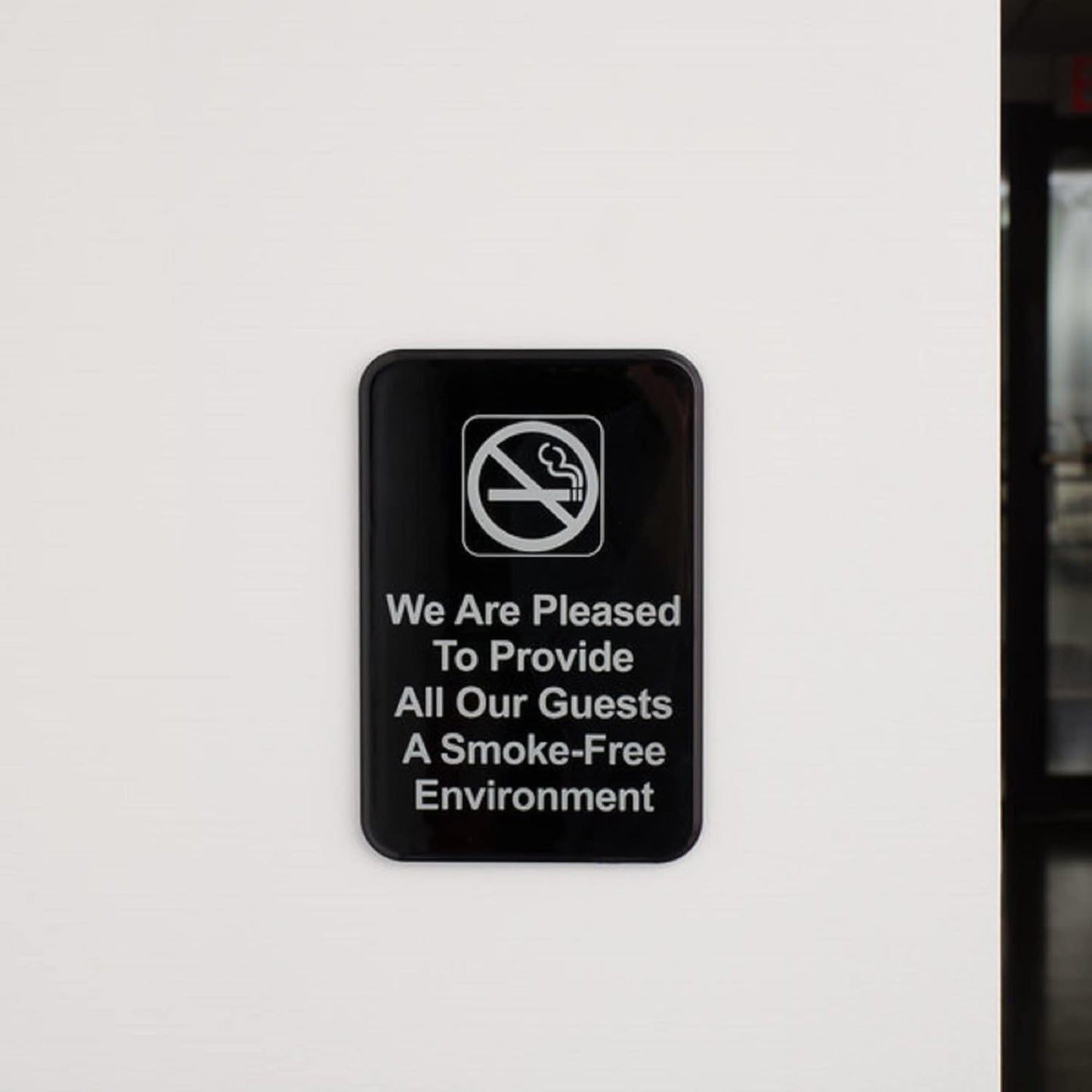 6" x 9" Smoke-Free Environment Signs with Easy Peel Self-Adhesive Set of 2- Waterproof Self Adhesive Store Signs Indoor/Outdoor Warning Marker Home Business Use